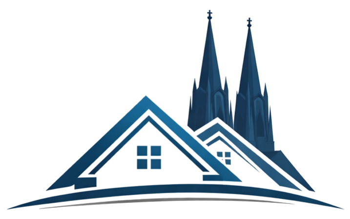 zwei häuser mit dem dom im hintergrund - Logo